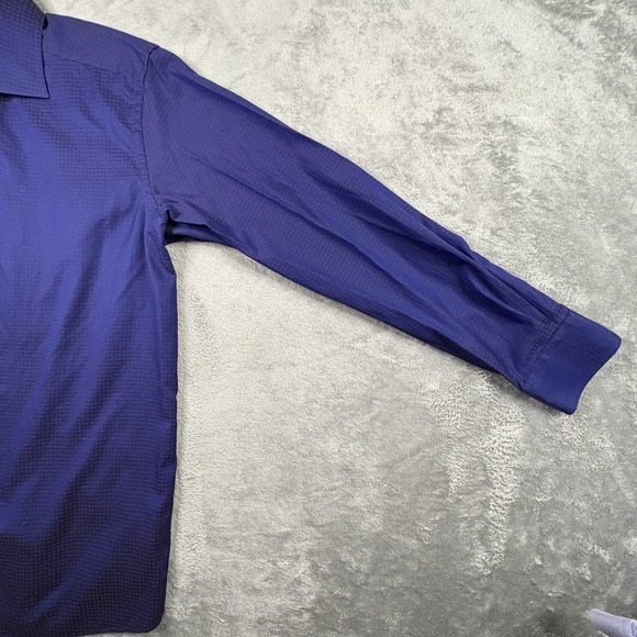 Eton Men's L Dark Blue Star Dobby Twill Contemporary Fit LS SEE DESCRIPTION - Picture 11 of 16